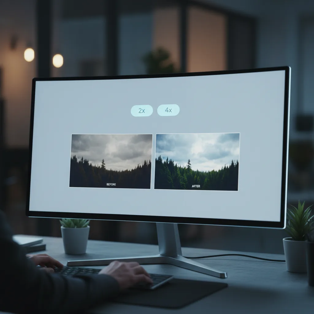 Image corps – Interface upscale avec facteur 2x et 4x Image corps – Interface upscale avec facteur 2x et 4x