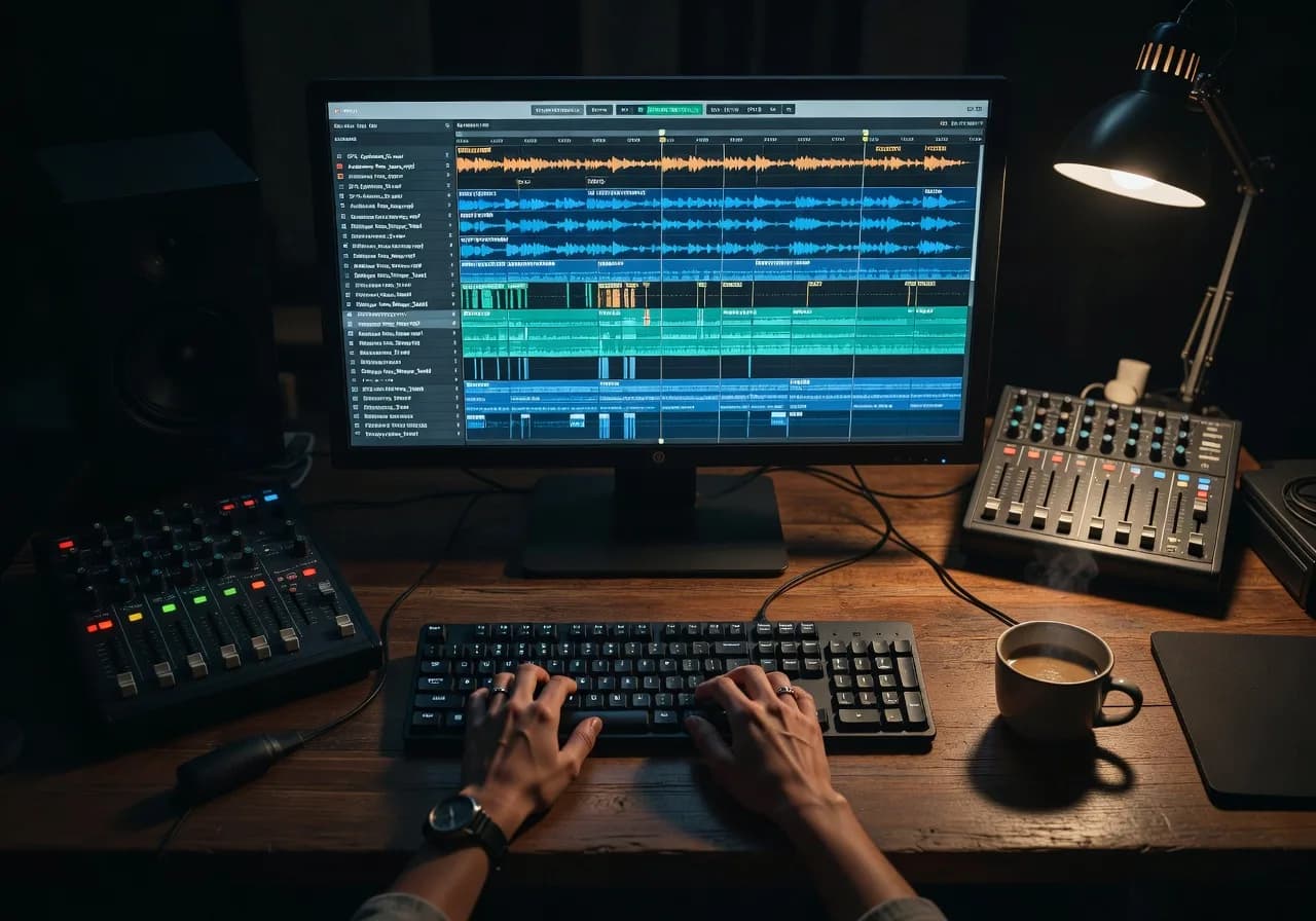 Image corps – Timeline avec bruitages AudioGen Image corps – Timeline avec bruitages AudioGen