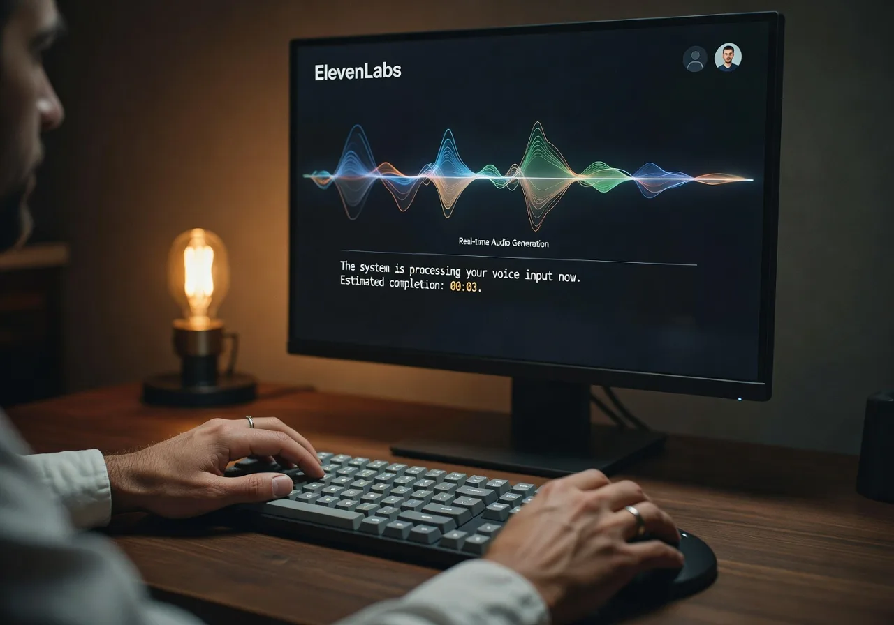 Image corps – Interface ElevenLabs voix et paramètres Image corps – Interface ElevenLabs voix et paramètres