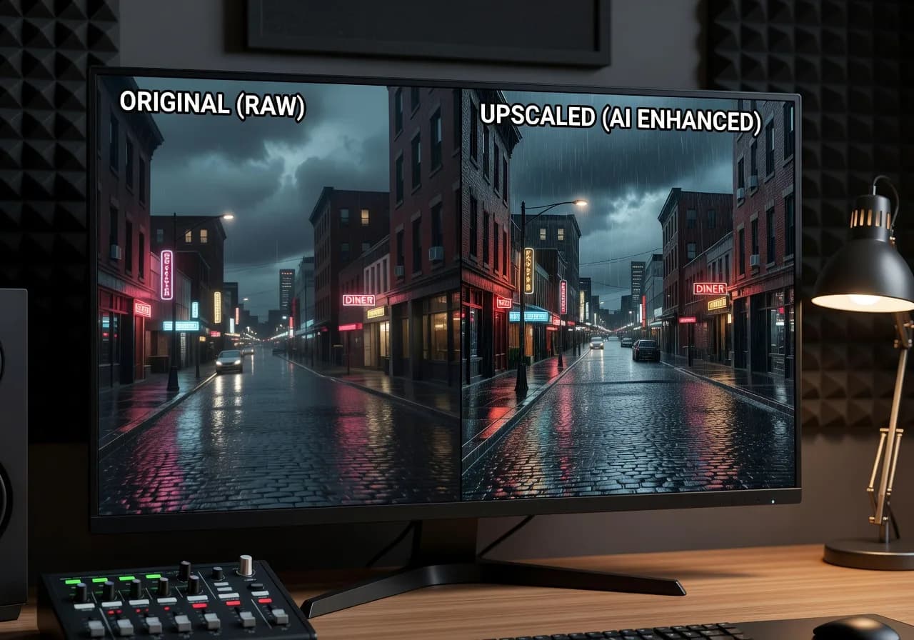 Image corps – Avant/après upscale Magnific sur écran Image corps – Avant/après upscale Magnific sur écran