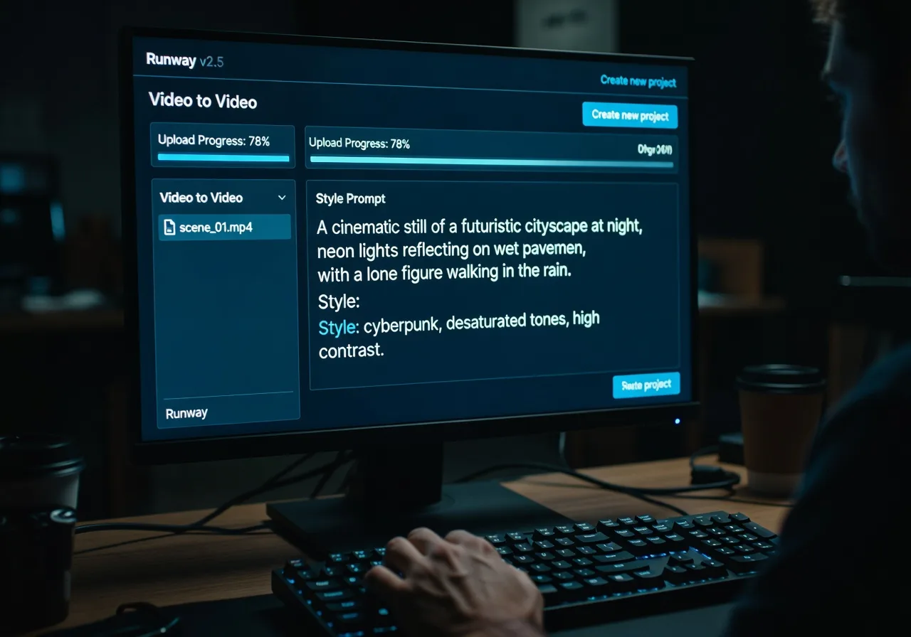 Image corps – Runway V2V interface et rushes stylisés Image corps – Runway V2V interface et rushes stylisés