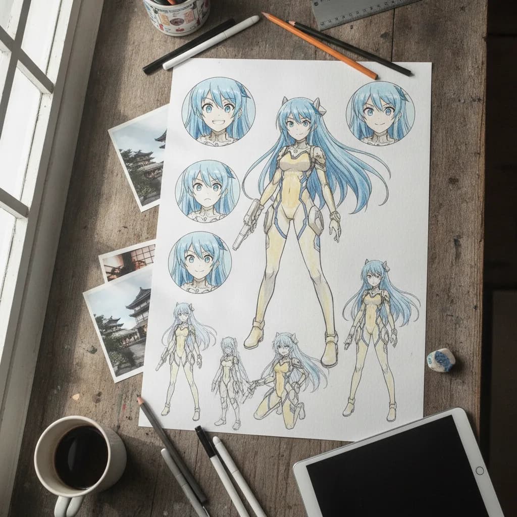 Image corps – Character sheet SeaArt 2D Image corps – Character sheet SeaArt 2D