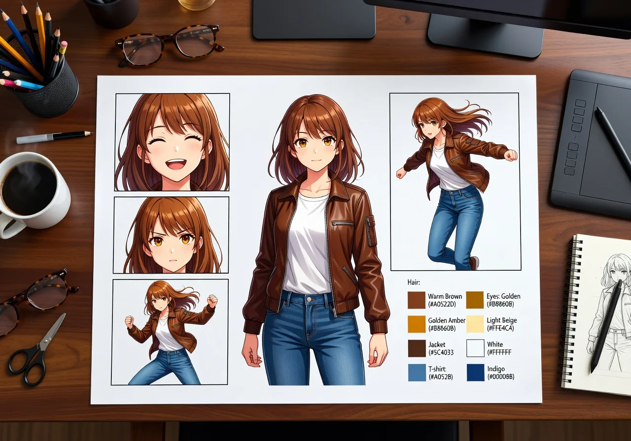 Image corps – Character sheet SeaArt 2D Image corps – Character sheet SeaArt 2D