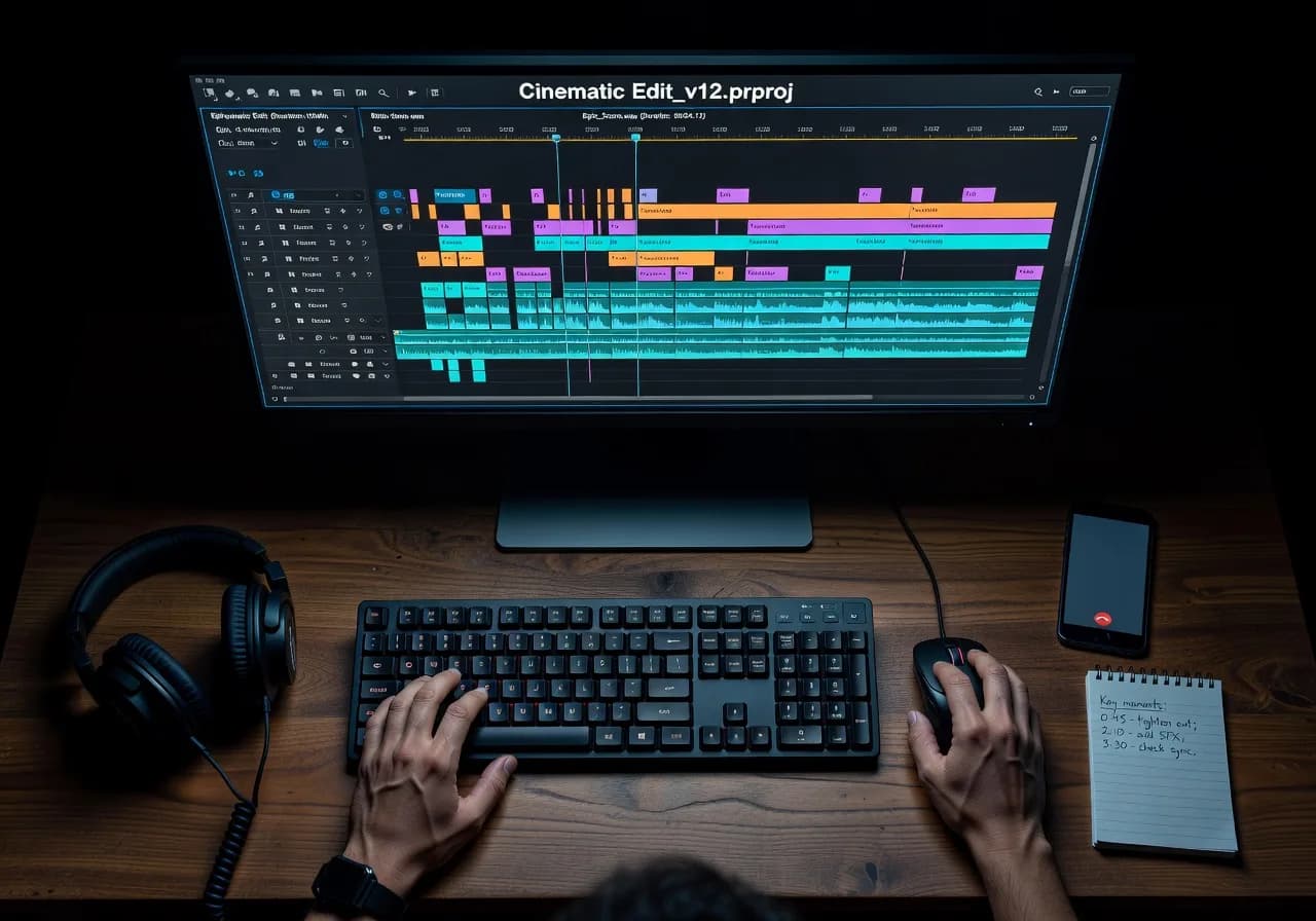 Image corps – Piste Suno dans une timeline de montage Image corps – Piste Suno dans une timeline de montage