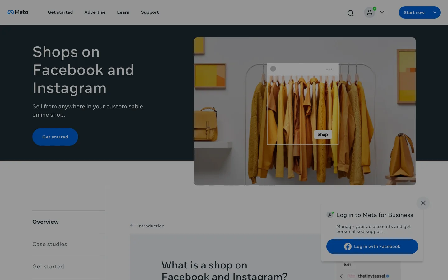 Boutique Facebook Shops, interface officielle Meta Business Boutique Facebook Shops, interface officielle Meta Business