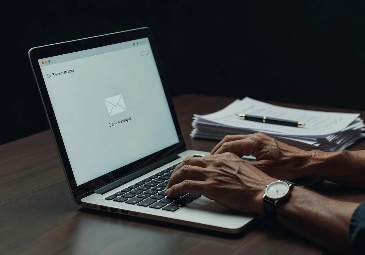 Illustration – Entrepreneur gérant ses communications efficacement Illustration – Entrepreneur gérant ses communications efficacement