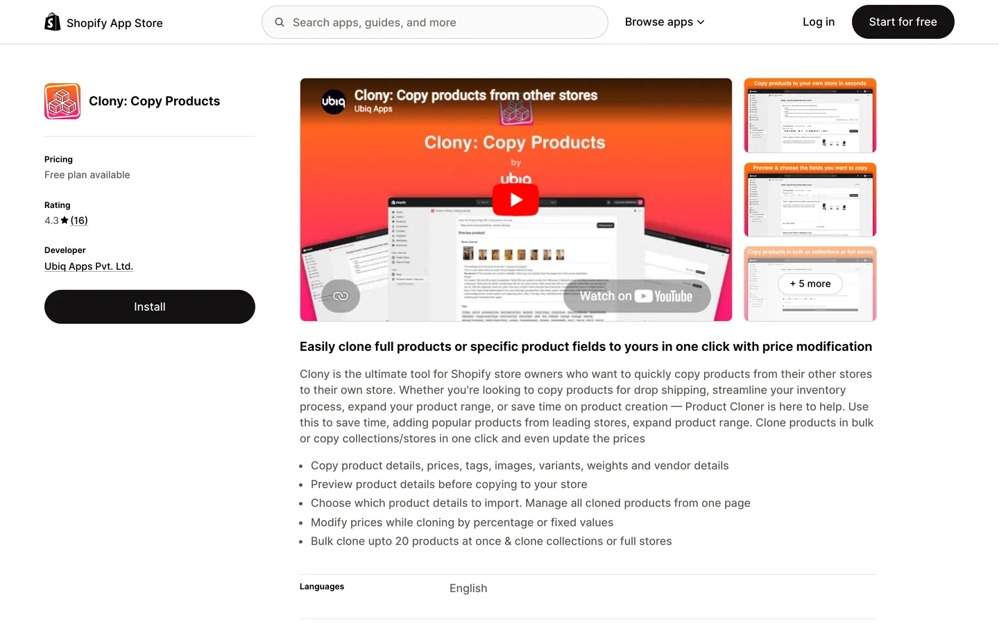 Clony Copy Products : copier des produits Shopify depuis n'importe quelle boutique Clony Copy Products : copier des produits Shopify depuis n'importe quelle boutique