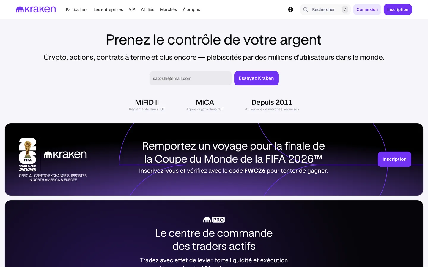 Kraken : exchange crypto fondé en 2011, disponible en France sous cadre MiCA Kraken : exchange crypto fondé en 2011, disponible en France sous cadre MiCA