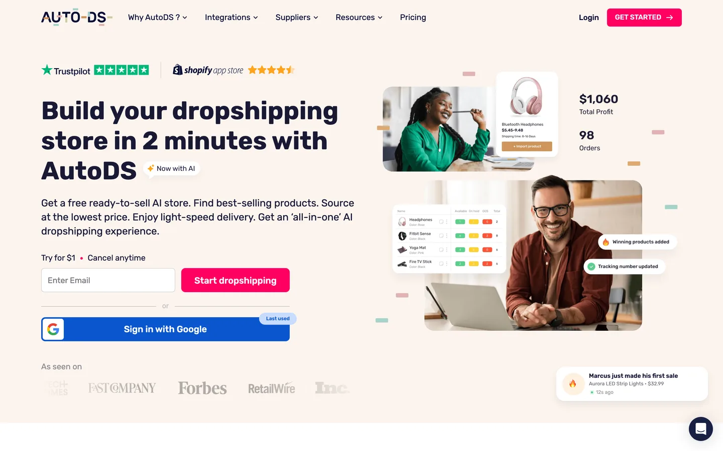 AutoDS avis 2026 : la plateforme IA pour trouver des fournisseurs dropshipping (test honnête)