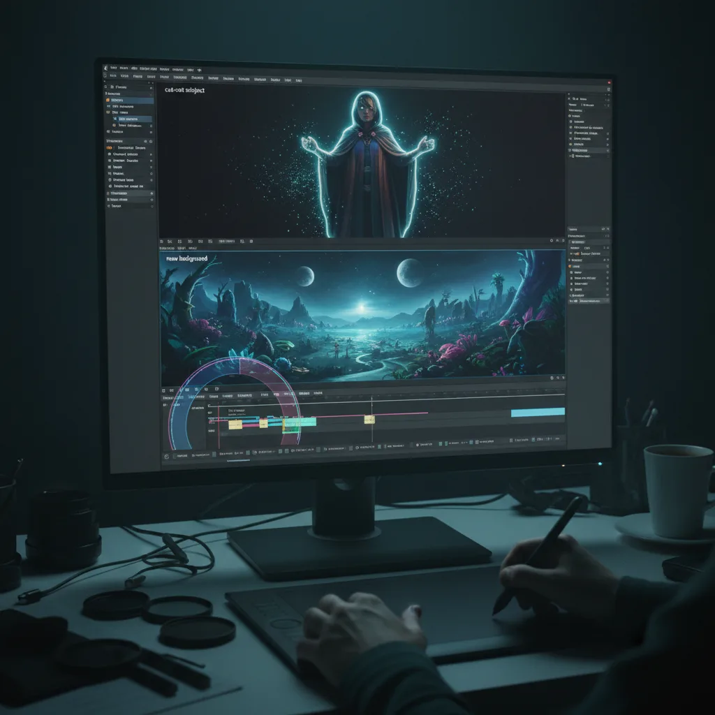 Image corps – Sujet posé sur un nouveau fond dans un éditeur Image corps – Sujet posé sur un nouveau fond dans un éditeur