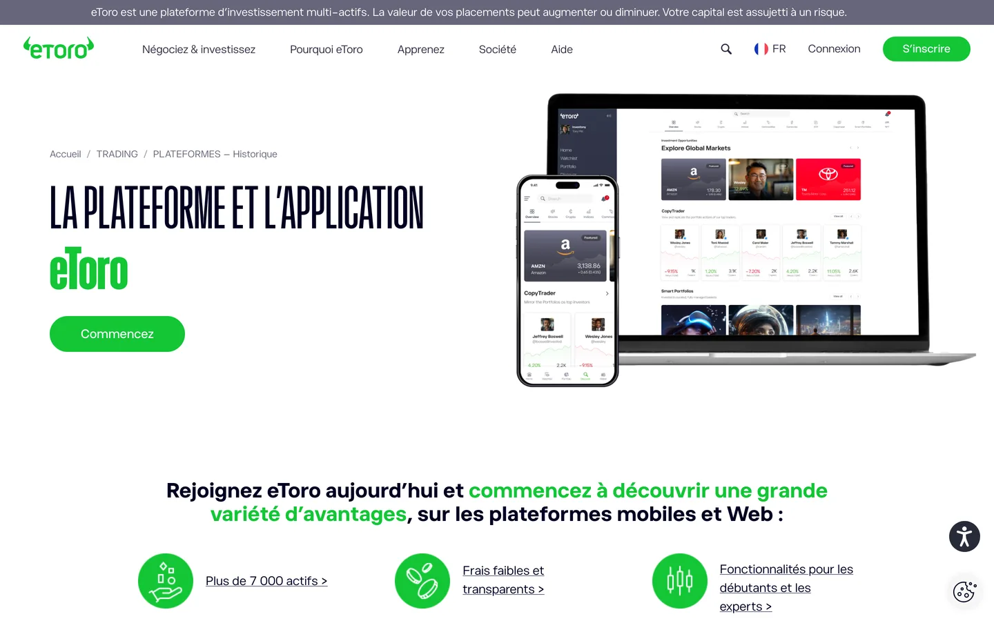 Aperçu du produit Etoro (capture) Aperçu du produit Etoro (capture)