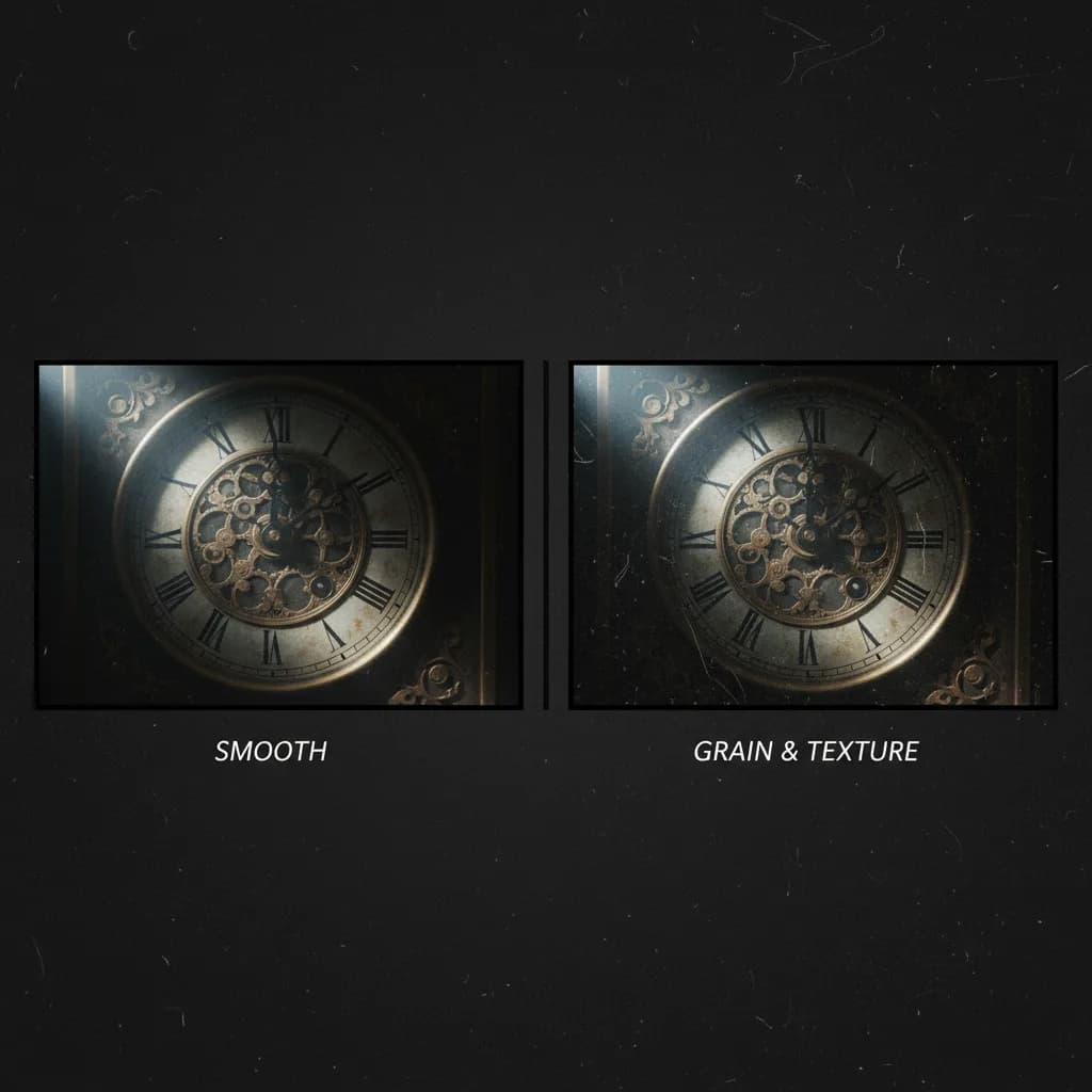Image corps – Comparaison lisse vs grain et texture Image corps – Comparaison lisse vs grain et texture