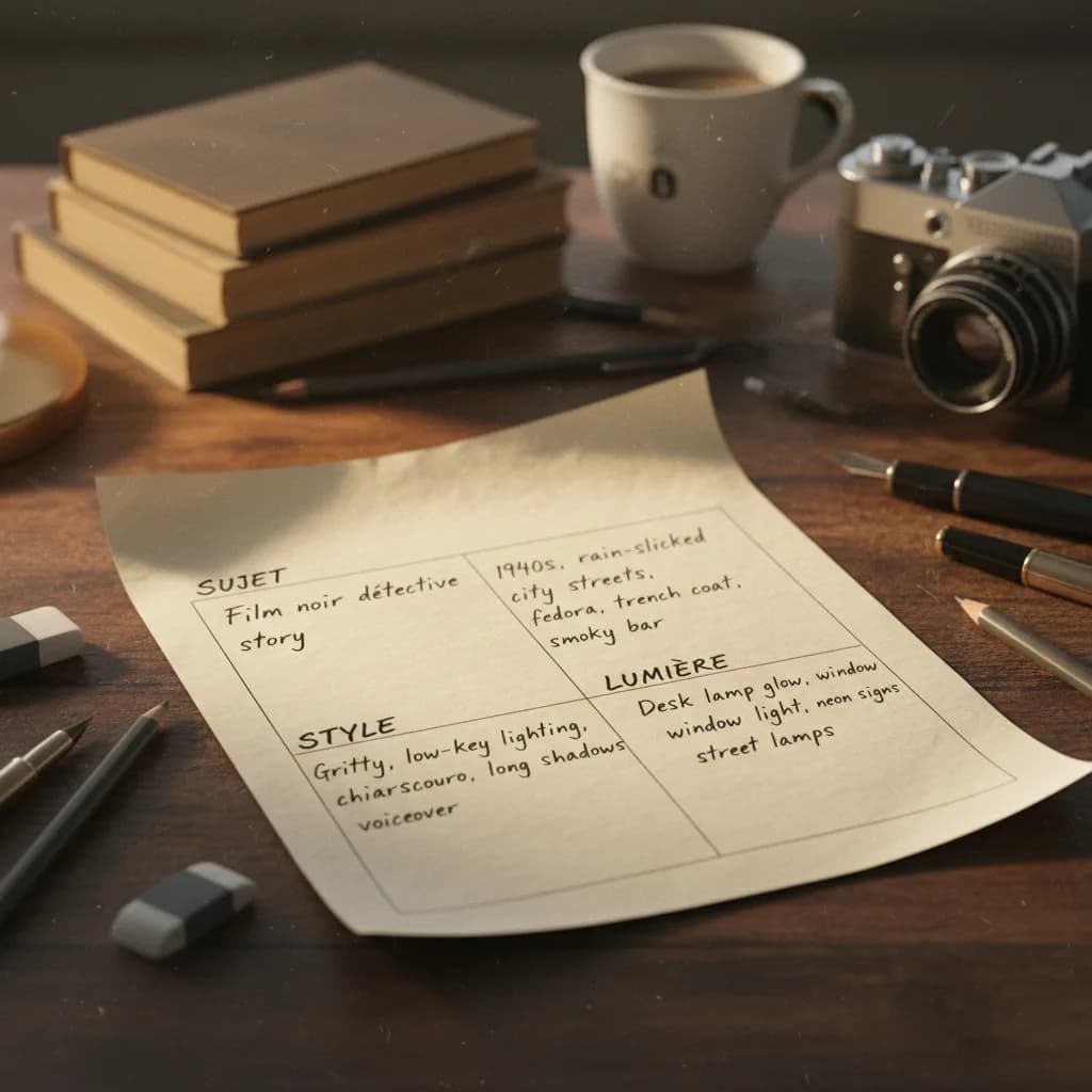 Image corps – Les quatre blocs du prompt sur papier Image corps – Les quatre blocs du prompt sur papier