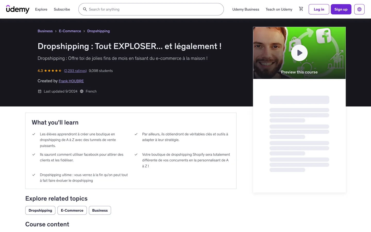 Formation dropshipping Udemy : guide 2026 Formation dropshipping Udemy : guide 2026