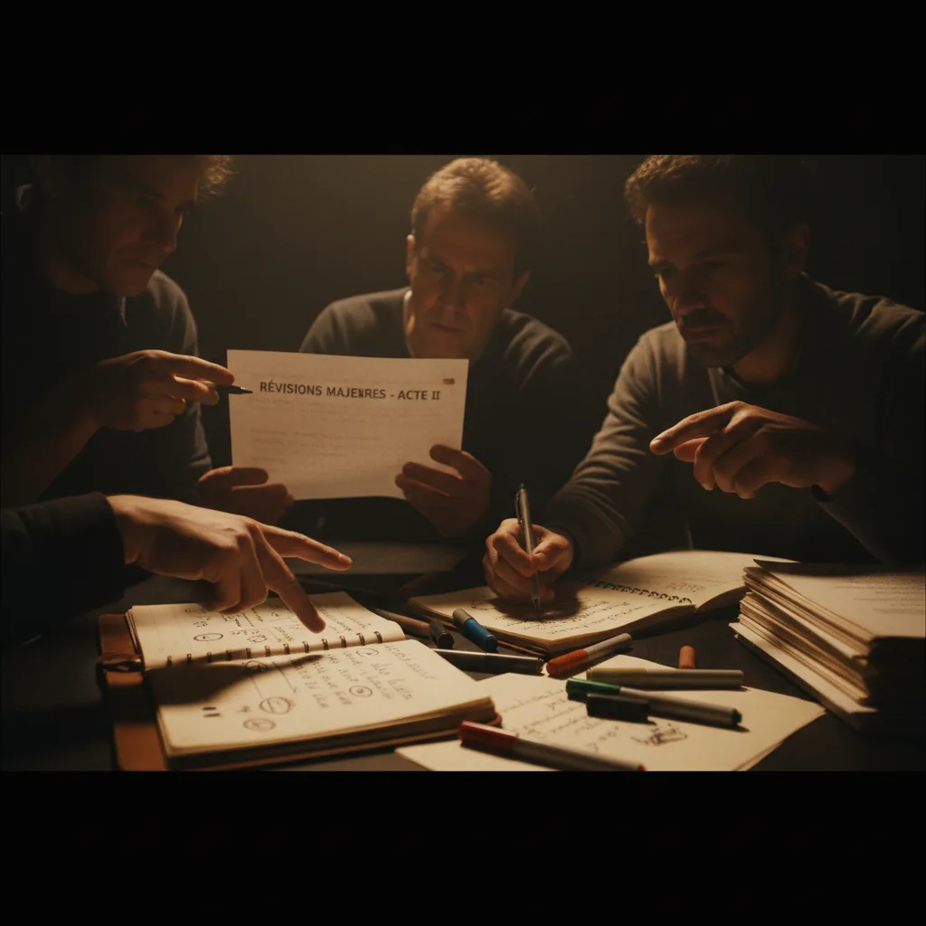 Salle de montage avec notes narratives Salle de montage avec notes narratives