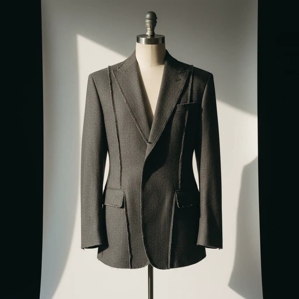 Veste présentée avec l'effet mannequin invisible sur fond blanc pour une fiche produit e-commerce Veste présentée avec l'effet mannequin invisible sur fond blanc pour une fiche produit e-commerce