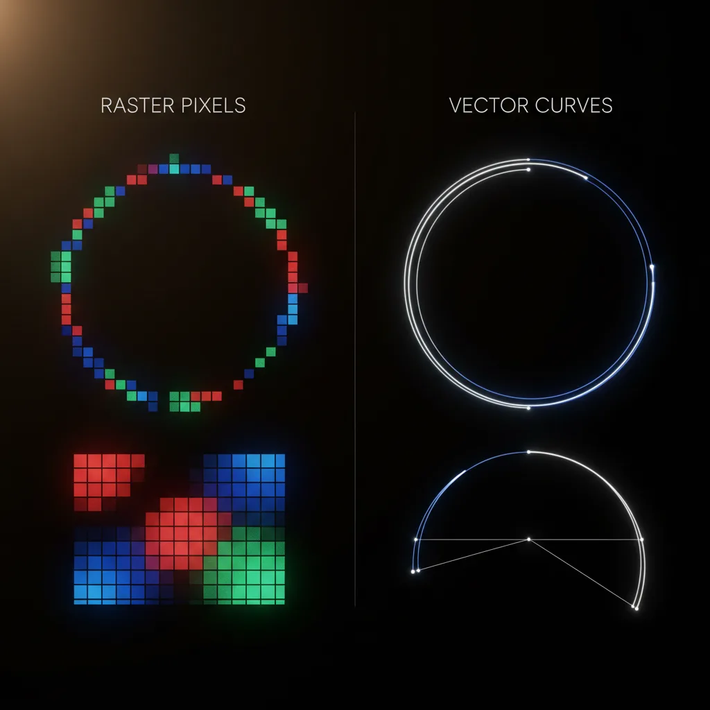 Image corps – Raster style vector vs vectorisation Image corps – Raster style vector vs vectorisation
