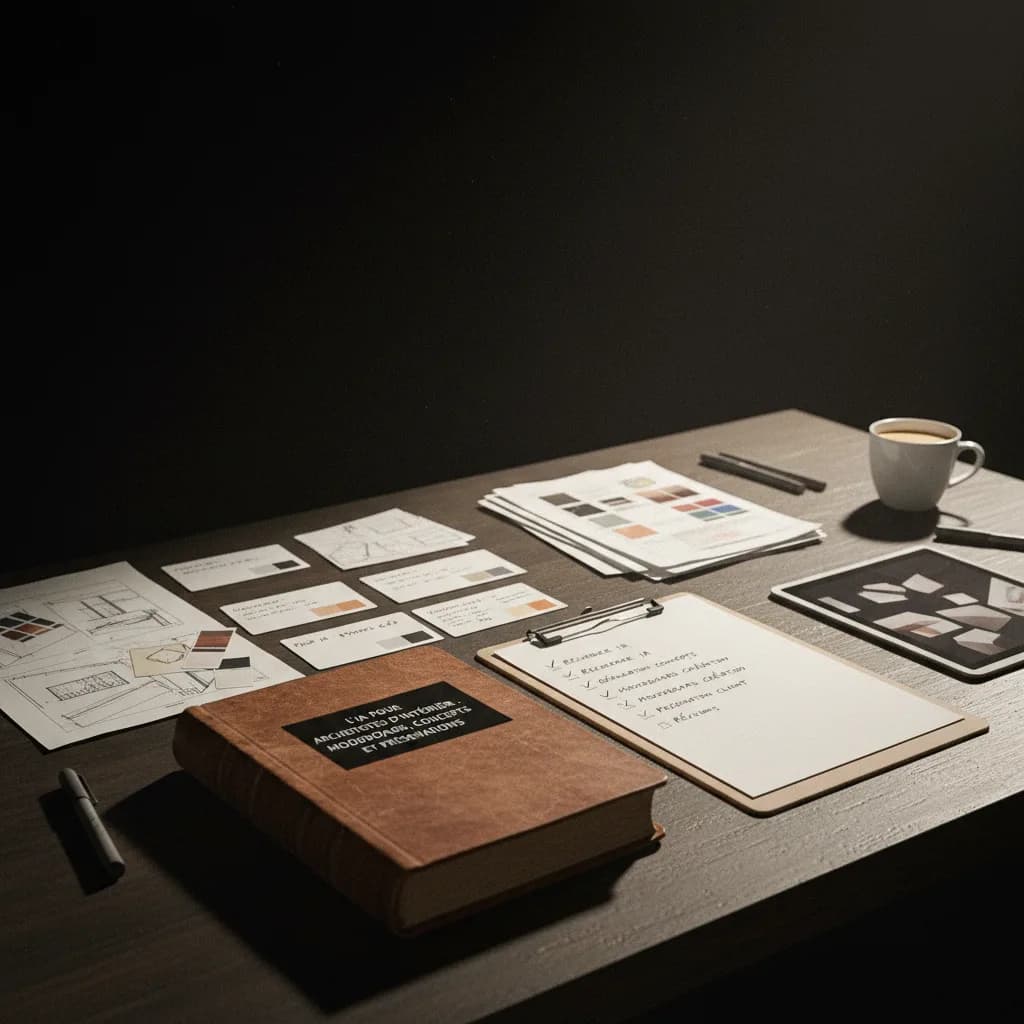 L’IA pour architectes d’intérieur : moodboards, concepts et présentations workflow L’IA pour architectes d’intérieur : moodboards, concepts et présentations workflow