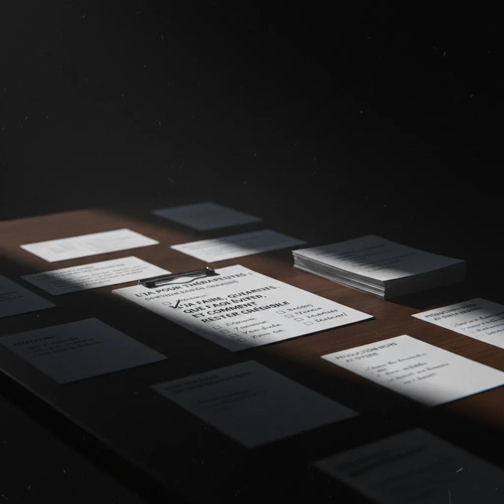 L’IA pour thérapeutes : que faire, quoi éviter, et comment rester crédible workflow L’IA pour thérapeutes : que faire, quoi éviter, et comment rester crédible workflow