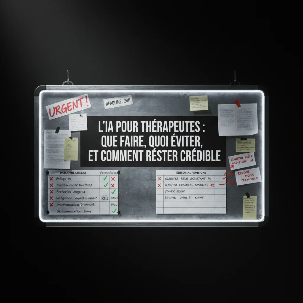 L’IA pour thérapeutes : que faire, quoi éviter, et comment rester crédible quality control L’IA pour thérapeutes : que faire, quoi éviter, et comment rester crédible quality control