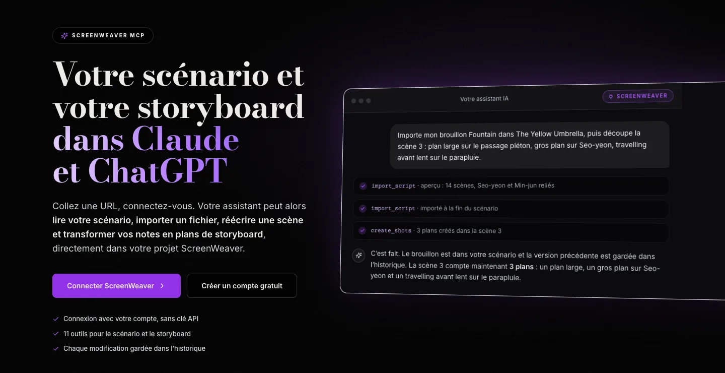 MCP ScreenWeaver : du brief client au découpage vidéo, sans quitter ChatGPT ou Claude