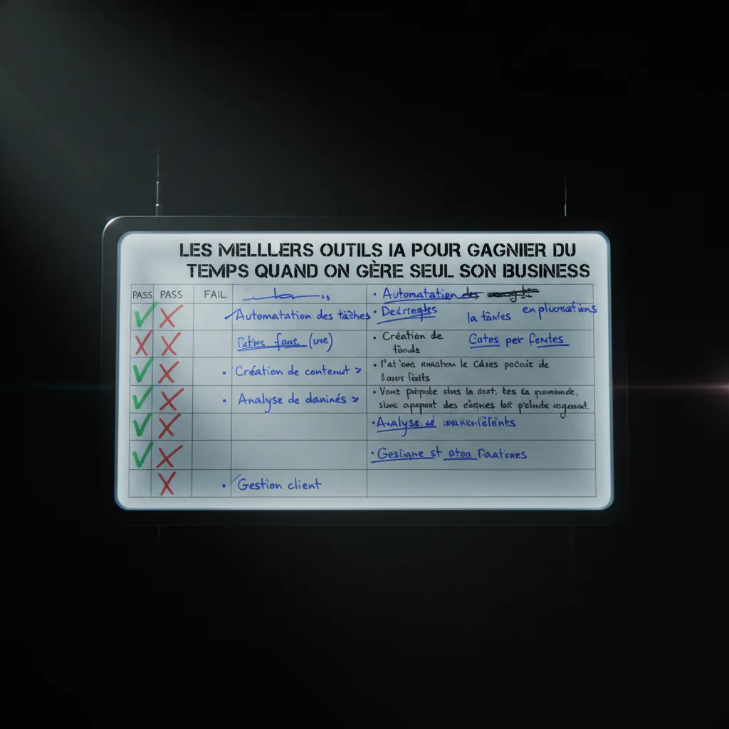 Les meilleurs outils IA pour gagner du temps quand on gère seul son business quality control Les meilleurs outils IA pour gagner du temps quand on gère seul son business quality control