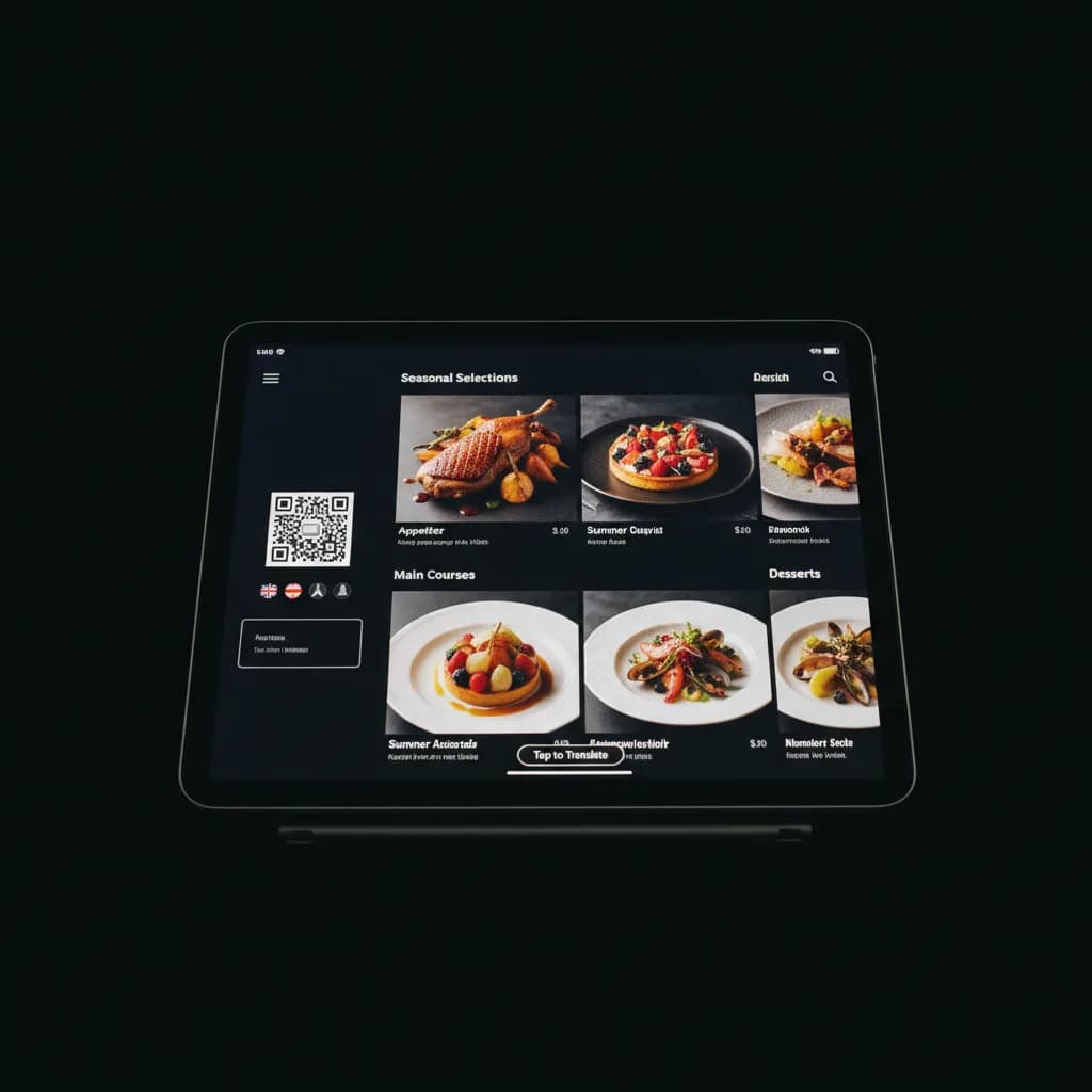 Carte de restaurant actualisée chaque matin sur une tablette de gestion Carte de restaurant actualisée chaque matin sur une tablette de gestion