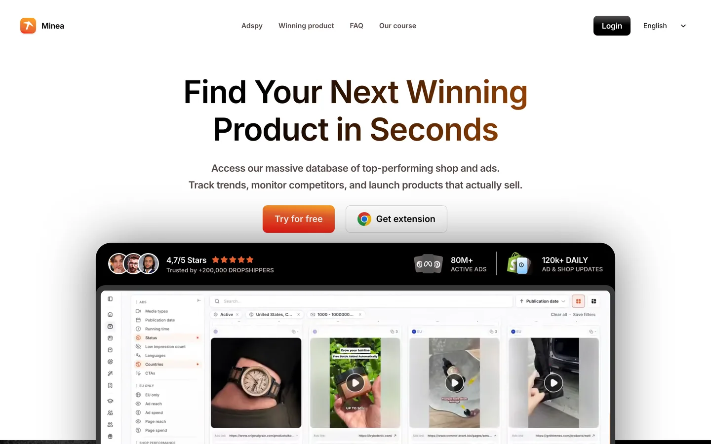 Minea avis 2026 : outil spy publicitaire pour trouver des produits gagnants en dropshipping Minea avis 2026 : outil spy publicitaire pour trouver des produits gagnants en dropshipping