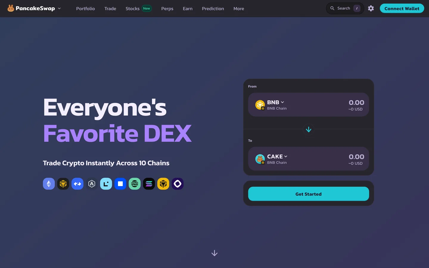 Interface PancakeSwap, le DEX de référence sur BNB Chain Interface PancakeSwap, le DEX de référence sur BNB Chain