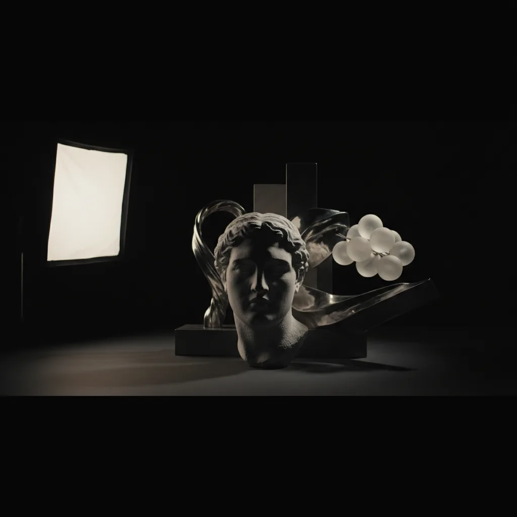 Portrait IA studio , Simuler les plans d'éclairage Rembrandt et Butterfly