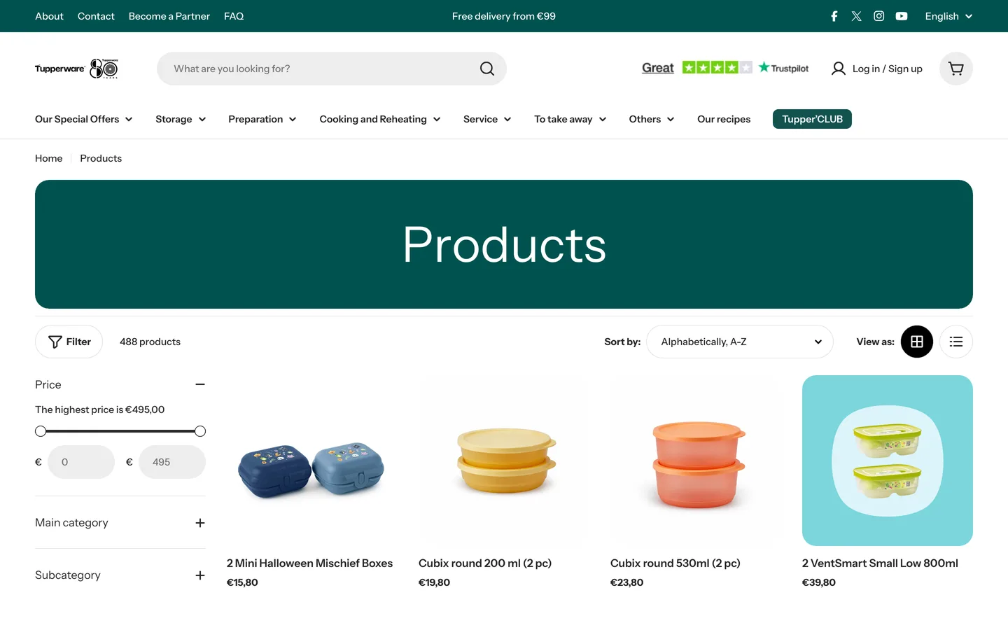 Aperçu du produit Produits Tupperware (capture) Aperçu du produit Produits Tupperware (capture)