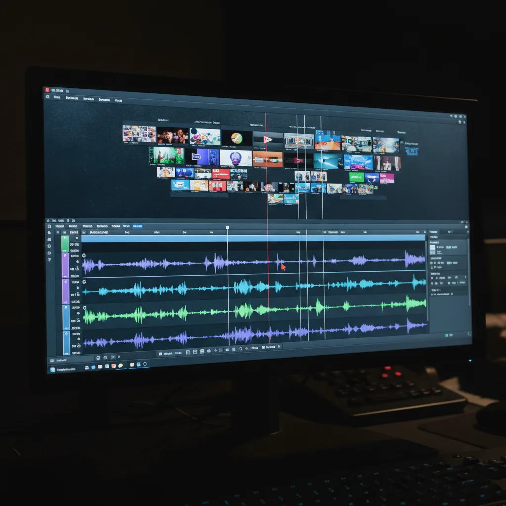 Image corps – Timeline d’un spot 30 s avec plans et pistes audio Image corps – Timeline d’un spot 30 s avec plans et pistes audio
