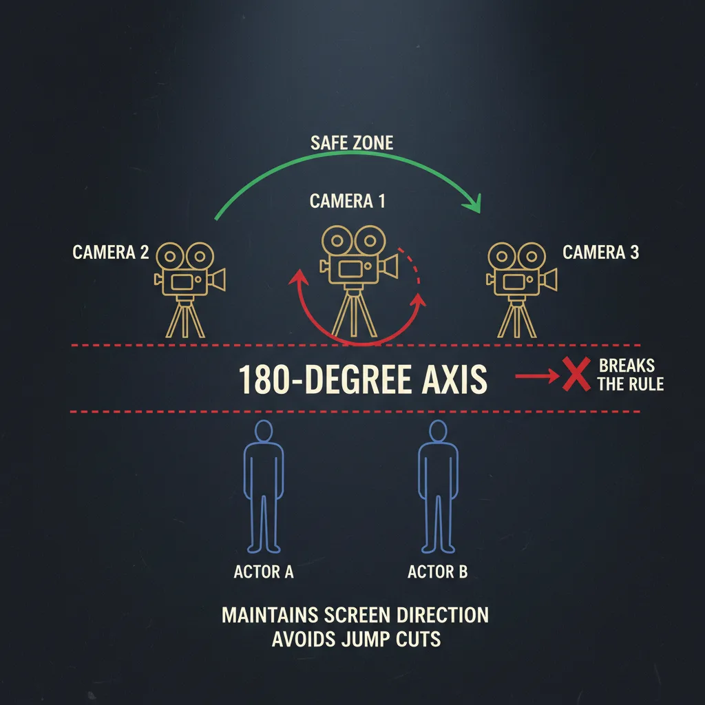 Image corps – Schéma 180° et positions caméra Image corps – Schéma 180° et positions caméra