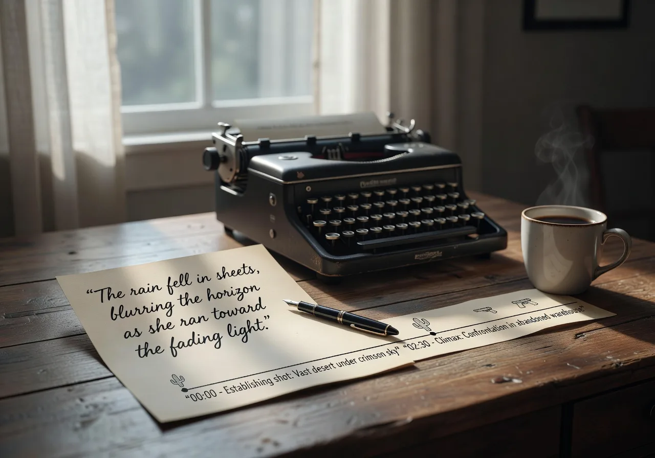 Image corps – Séquenceur et script synchronisés, ambiance écriture Image corps – Séquenceur et script synchronisés, ambiance écriture