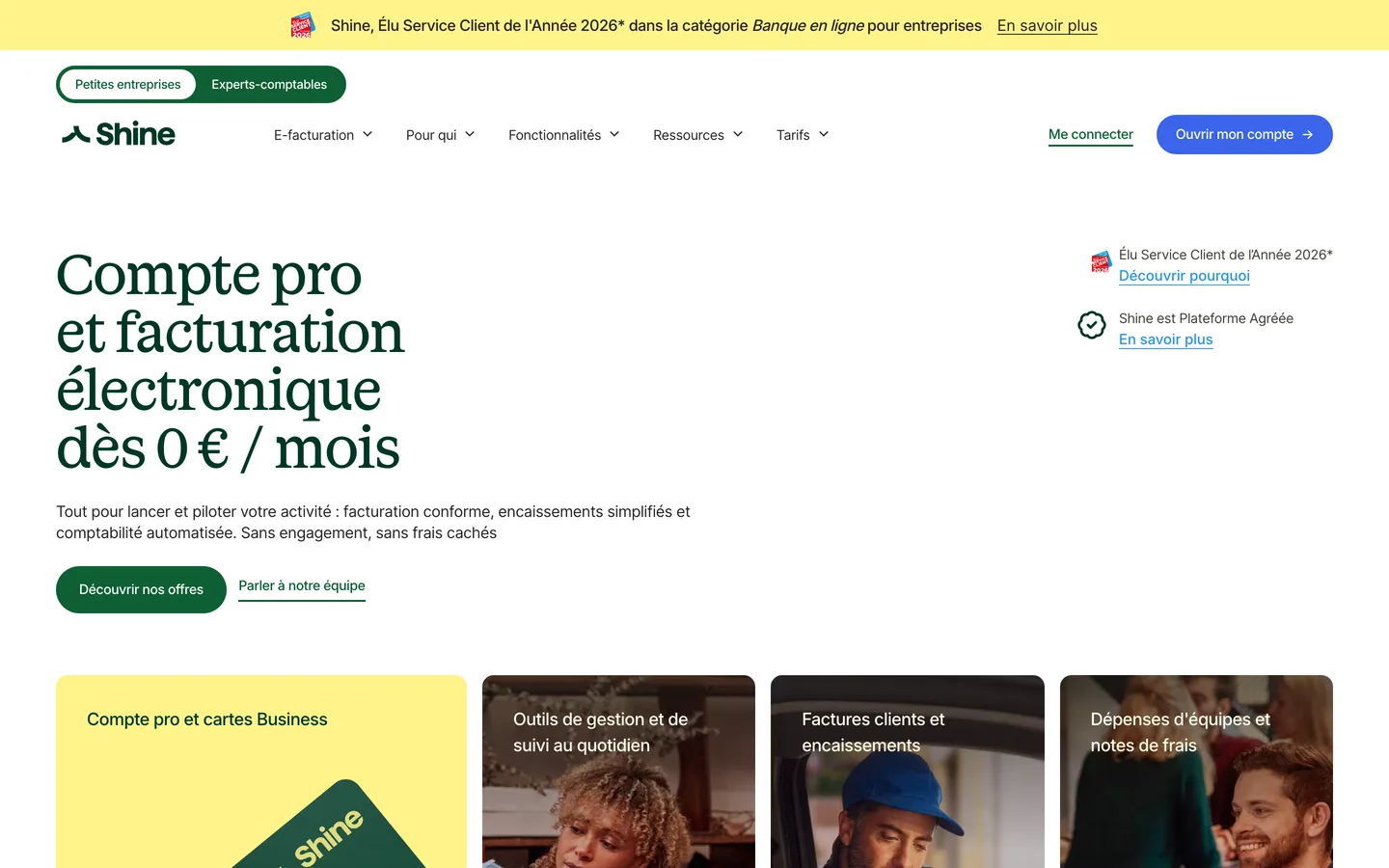 Shine — néobanque pour auto-entrepreneurs et indépendants (capture) Shine — néobanque pour auto-entrepreneurs et indépendants (capture)