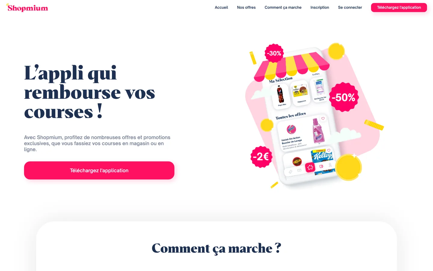 Page d'accueil de Shopmium Page d'accueil de Shopmium