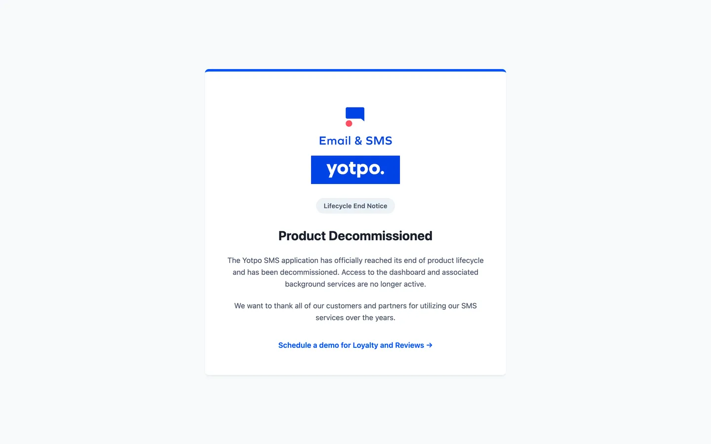 Interface de SMSBump Yotpo Interface de SMSBump Yotpo