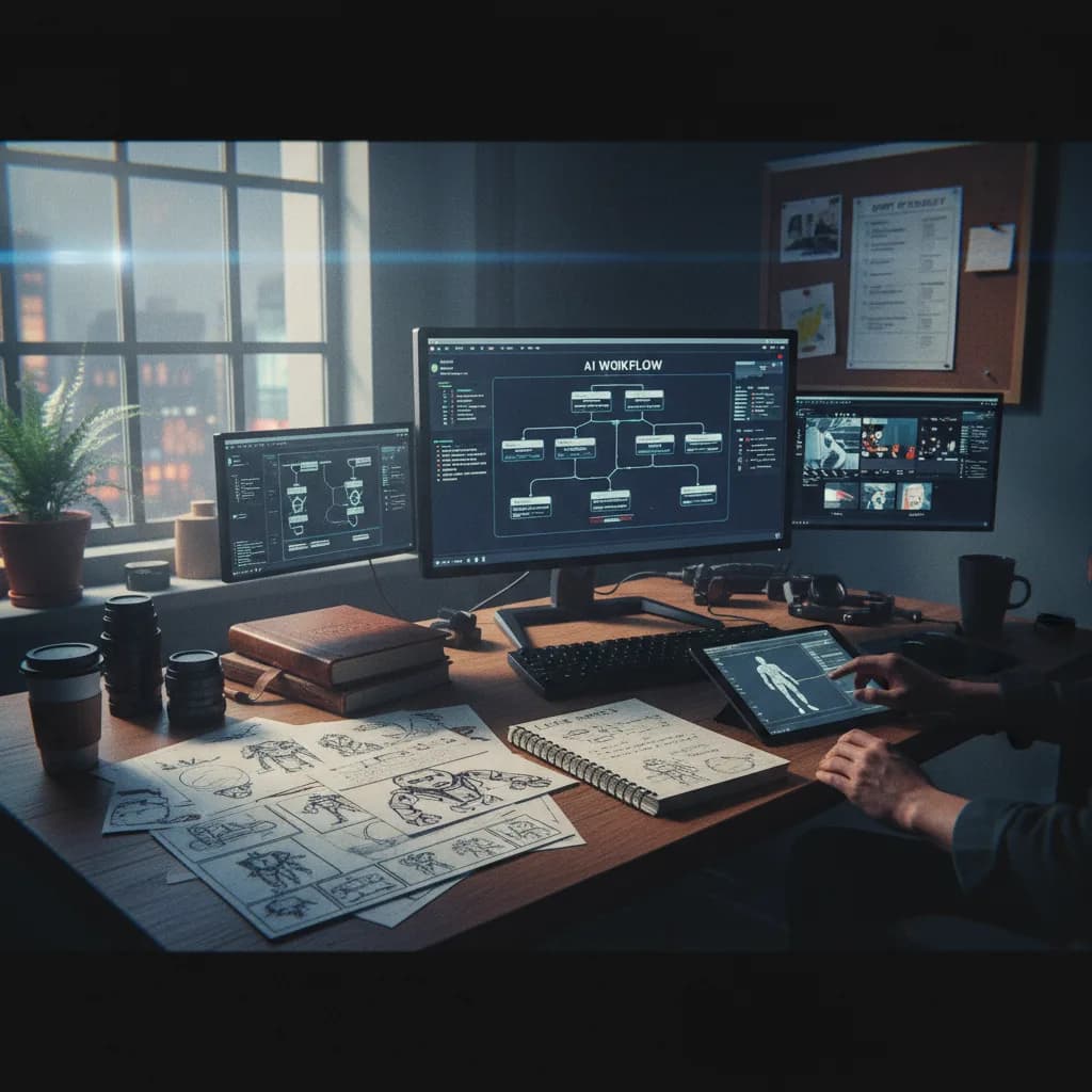 Image corps - workflow Structurer un prompt comme un Directeur Artistique , Les 5 règles d''or Image corps - workflow Structurer un prompt comme un Directeur Artistique , Les 5 règles d''or