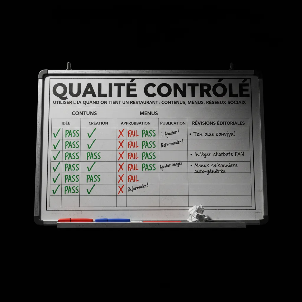 Utiliser l’IA quand on tient un restaurant : contenus, menus, réseaux sociaux quality control Utiliser l’IA quand on tient un restaurant : contenus, menus, réseaux sociaux quality control