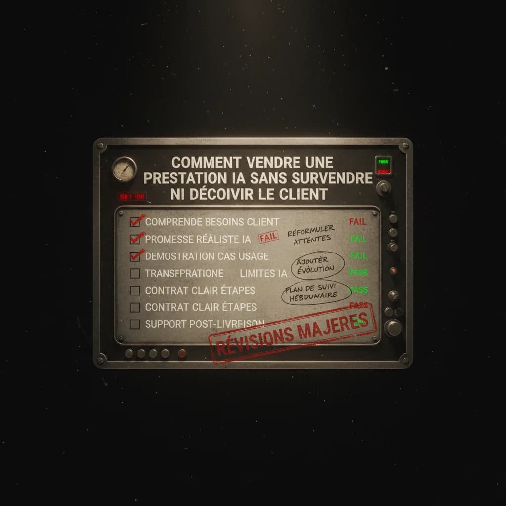 Comment vendre une prestation IA sans survendre ni décevoir le client quality control Comment vendre une prestation IA sans survendre ni décevoir le client quality control