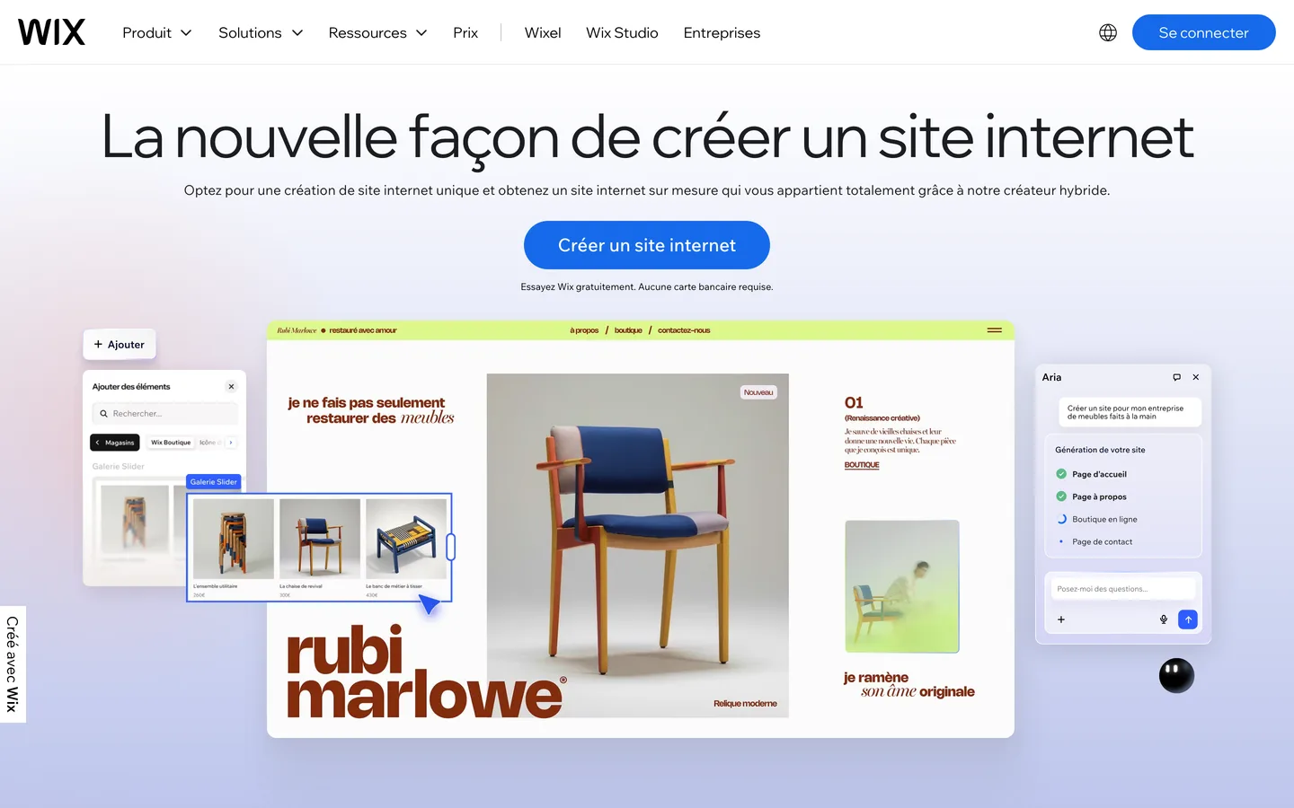 Wix — interface de création de site Wix — interface de création de site
