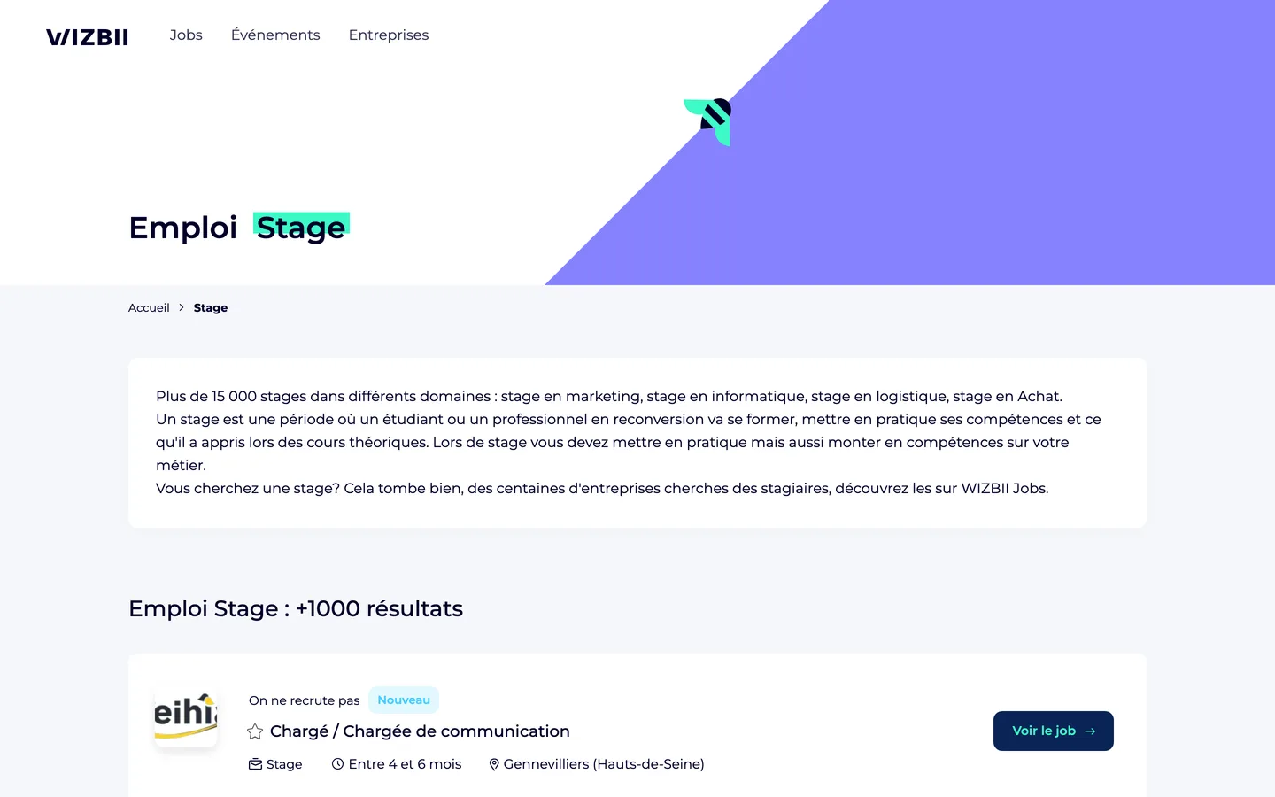 Offres d'emploi et stages sur Wizbii Jobs Offres d'emploi et stages sur Wizbii Jobs