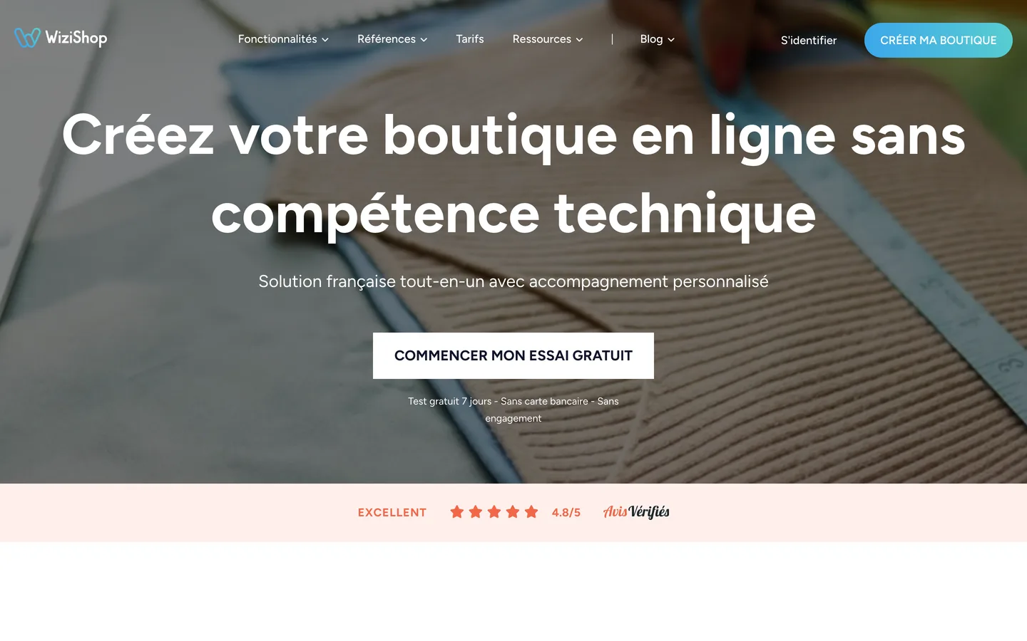 Page d'accueil de WiziShop Page d'accueil de WiziShop