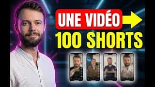 Miniature : L'IA transforme une VIDEO longue en 100 shorts / reels