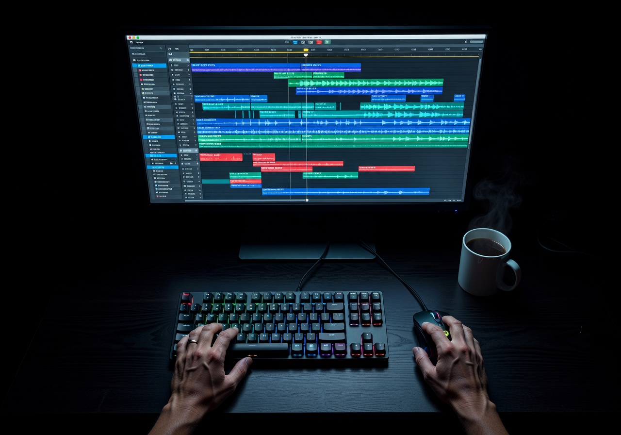 Image corps – Timeline avec bruitages AudioGen Image corps – Timeline avec bruitages AudioGen