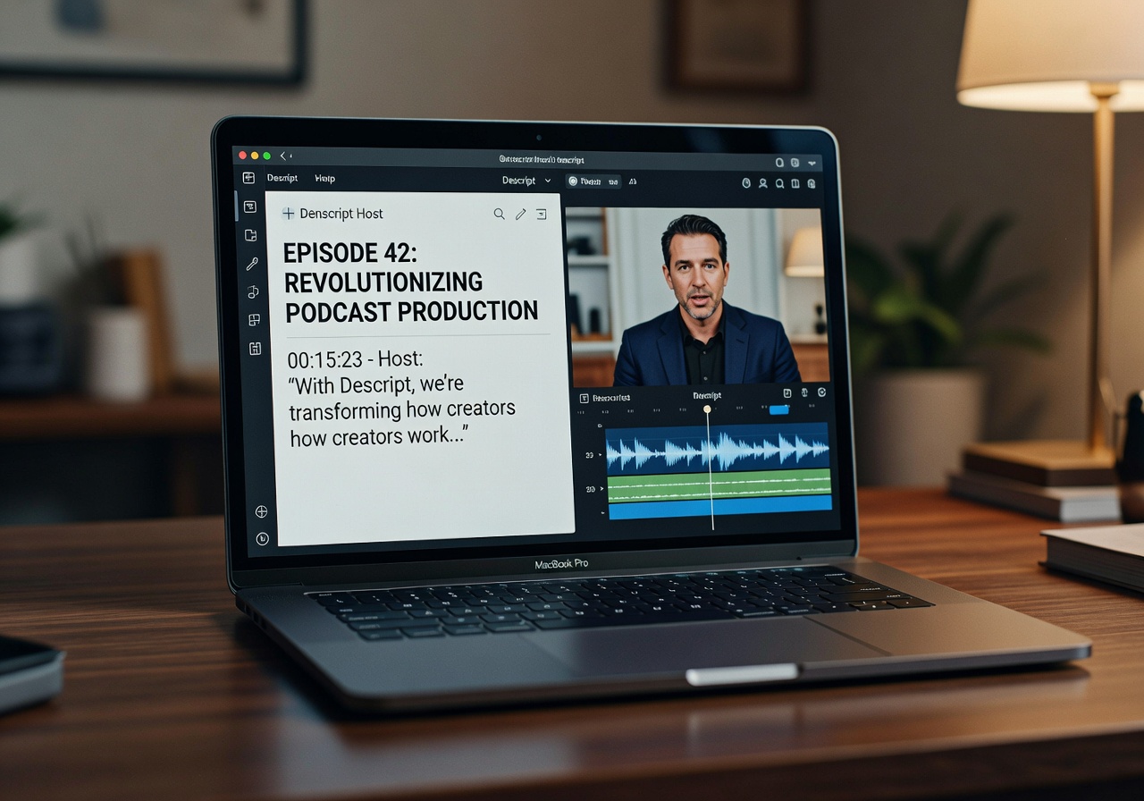 Image corps – Interface Descript éditeur de texte et vidéo Image corps – Interface Descript éditeur de texte et vidéo