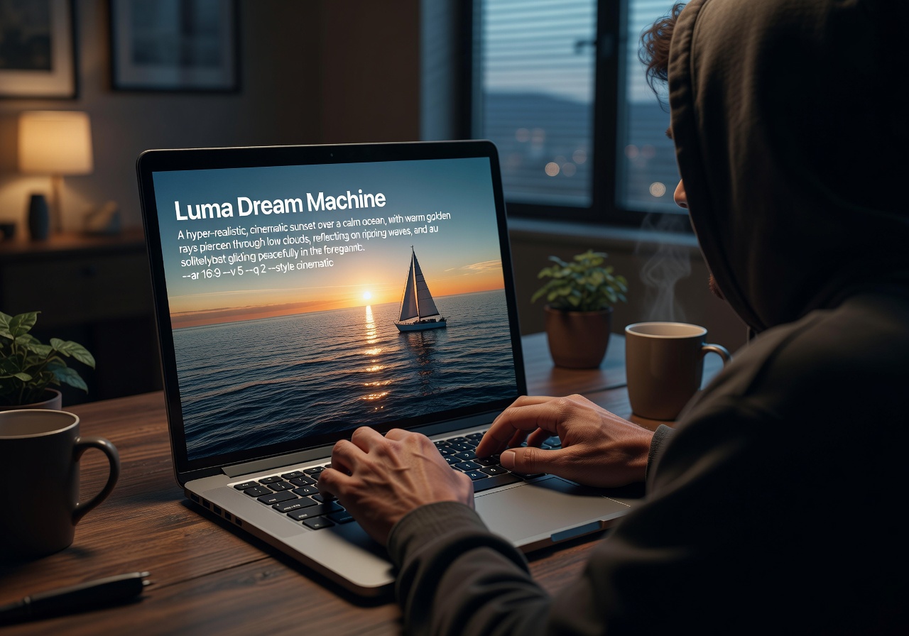 Image corps – Interface Luma Dream Machine et prompt Image corps – Interface Luma Dream Machine et prompt