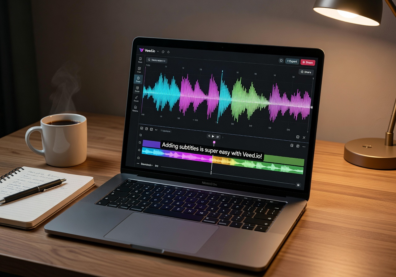 Image corps – Interface Veed sous-titres et audio Image corps – Interface Veed sous-titres et audio