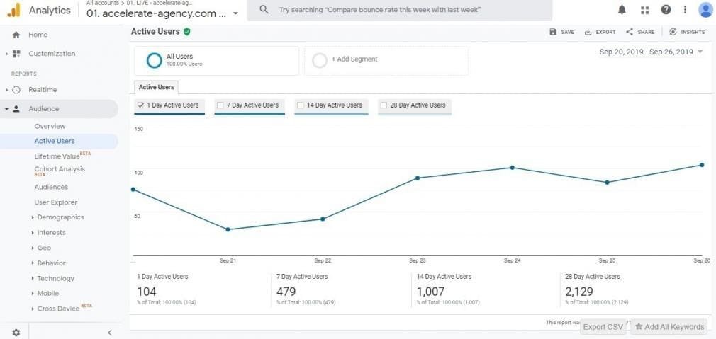 Google analytics - Rapport 
