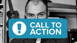 Un bouton call to action bleu qui permet d'acheter.